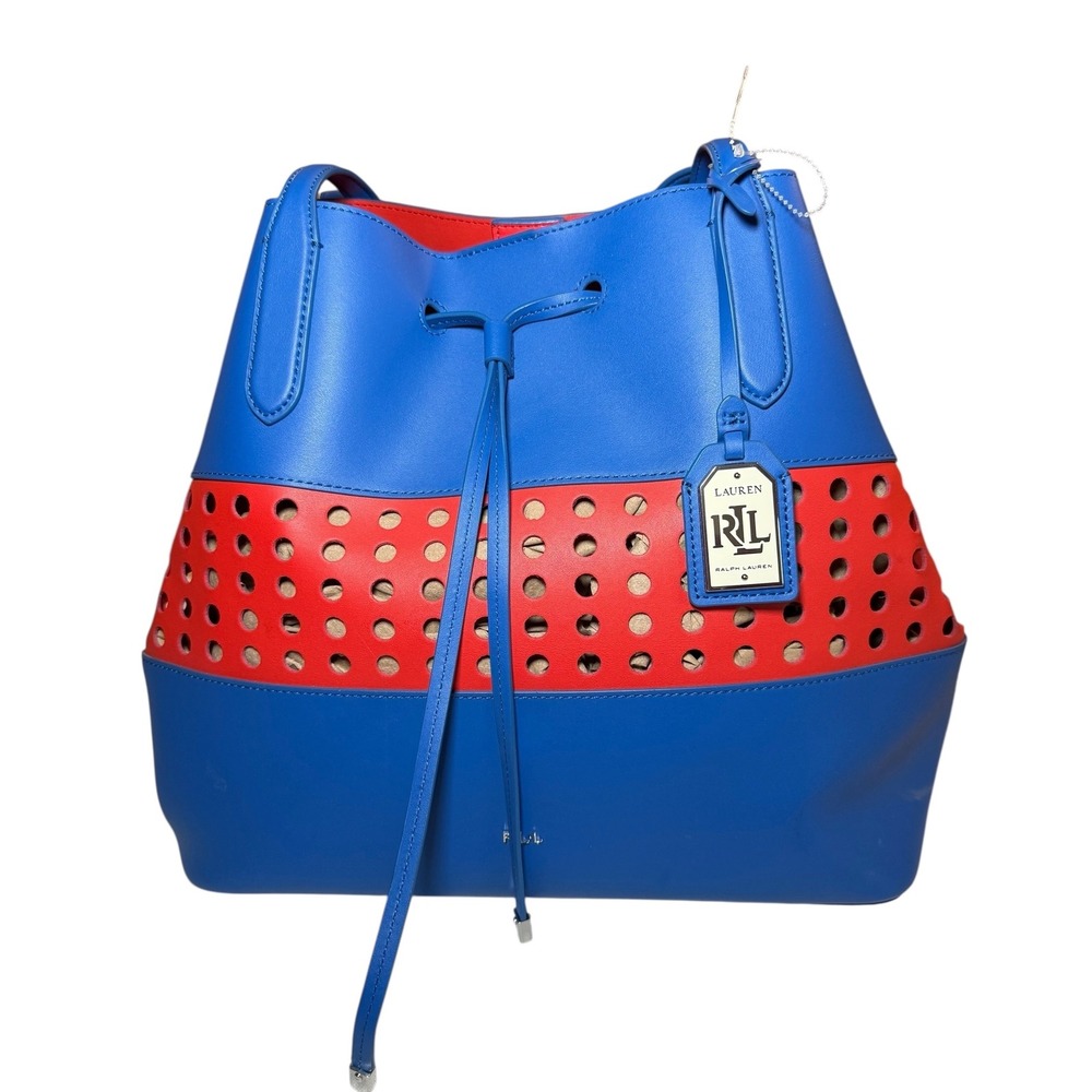 LAUREN Ralph Lauren Dryden Diana Tote Medium Snorkl/Fie‎ One Size Blue Leather